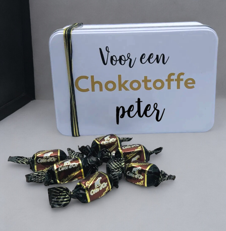 'Chokotoff' cadeau in wit blik