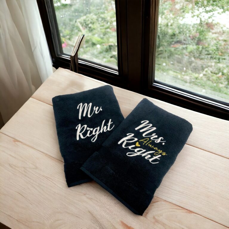 Handdoekenset 'Mr en Mrs Right'