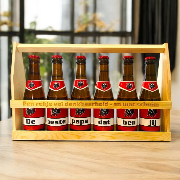 Bierhouder met 6 flesjes bier